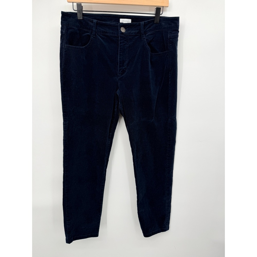 J. Jill Corduroy Pants Womens 12 Petite Dark Navy Excellent Stretch Straight